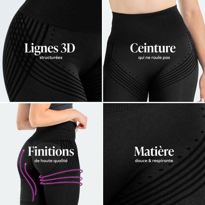 Leggings 3D Noir — Anti-Cellulite